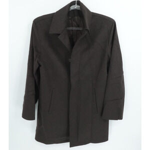 Mario Valente Coat Mens 38R Brown Wool Cashmere Blend Satin Lined Italy